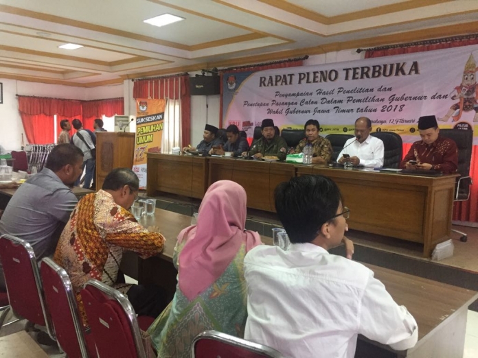 Rapat Pleno Terbuka KPU Jatim