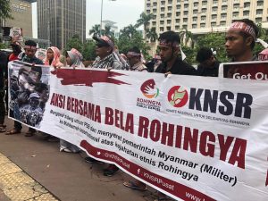 Demo Kedubes Myanmar, KNSR Tuntut Dibukanya Akses Pengiriman Bantuan ke Rohingya