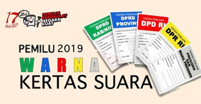 Yuk, Kenali Lima Warna Kertas Surat Suara Pemilu 2019