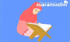 Ilustrasi seseorang membaca Al Quran (Ils: Novitasari)