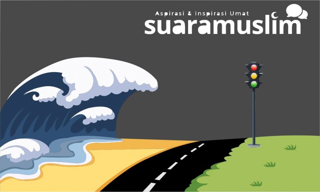 Ilustrasi: Bencana Tsunami. (Ils:Novitasari)