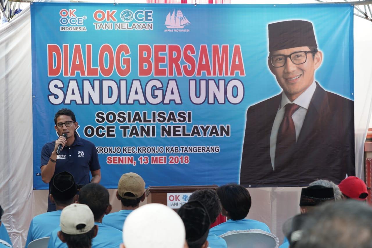 Sandiaga Uno Ajak Milenials Jadi Petani dan Nelayan  