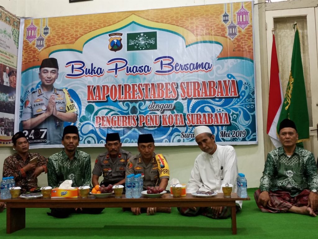 Kunjungi PCNU Kota Surabaya, Kapolrestabes Imbau Warga Jaga Kedamaian Pasca Pilpres