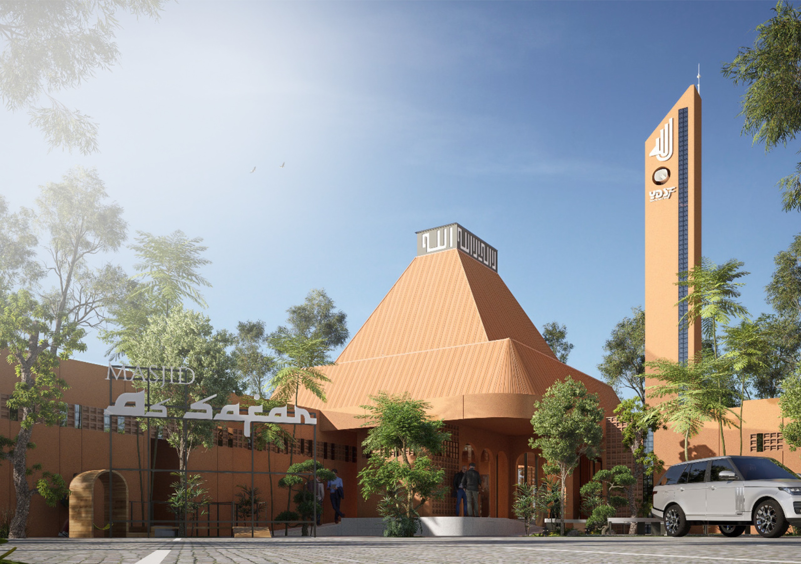 Maket Masjid Al-Musafirin di Rest Area 753 B tol Surabaya-Gempol.